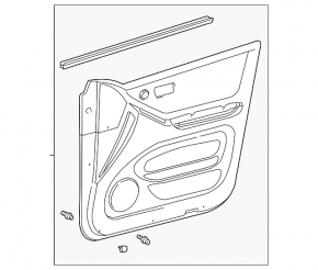 Door trim card front right Toyota Highlander 01-07