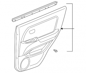 Rear left door panel, beige leather, Lexus RX300 98-03
