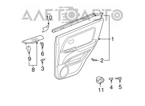 Rear left door panel, beige leather, Lexus RX300 98-03