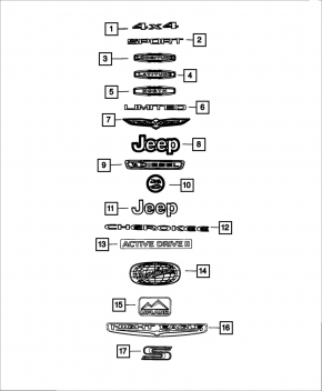Jeep Cherokee KL 19-23 Limited Tailgate Emblem Chrome