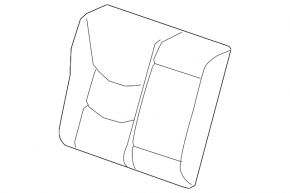 Right rear seat backrest for Chevrolet Volt 16-18, black fabric, with belt and armrest