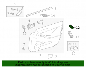 Front Right Window Lift Control Lexus RX350 RX450h 10-15 Black