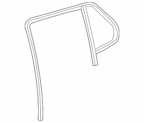 Rear right glass seal with triangle glass Chevrolet Equinox 18 with chrome molding, tinted