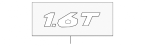 Emblem inscription 1.6T tailgate Hyundai Tucson 16-18
