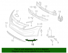 Front bumper trim left Kia Optima 11-13 usa hybrid