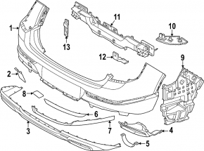 Rear bumper mount left Genesis GV80 21-24