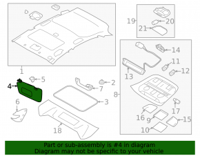 Right visor Subaru XV Crosstrek 18-23