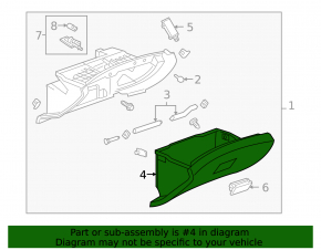 Glove box, glove compartment Chevrolet Cruze 11-16 black