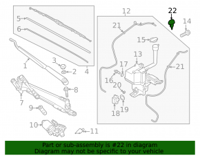 Left windshield washer nozzle for Kia EV6 22-24