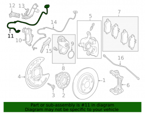 Electric handbrake wire rear right Mercedes GLA 14-20