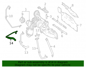 Mercedes CLA 14-19 M270 Turbocharger Coolant Pipe, Outlet