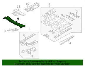Wiper pan metal Mazda CX-7 06-09