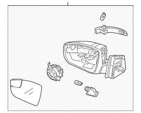 Left side mirror complete Ford Focus mk3 15-18 rest 3 pins, structure
