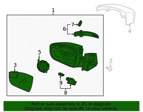 Left side mirror complete Ford Focus mk3 15-18 rest 3 pins, structure