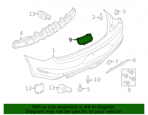 Rear Bumper Bracket Central Ford Mustang mk6 15- 2.3, 3.7