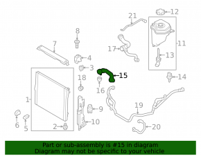 Cooling pipe radiator lower BMW X5 E70 07-13 3.0 type2