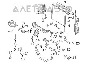 Cooling pipe radiator lower BMW X5 E70 07-13 3.0 type2