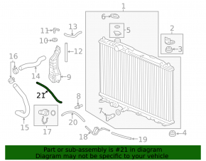 Cooling pipe lower Acura ILX 13-15