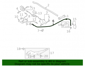 Rear hood release cable for Audi Q8 19-23