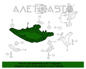 Front subframe Lexus RX350 RX450h 10-15