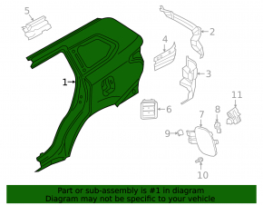 Mitsubishi Outlander 18-22 PHEV fast-charging rear right quarter panel