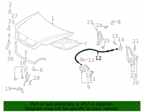 Lexus RX300 hood release cable 98-03