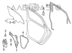 Window lift mechanism rear left VW Passat b8 16-19 USA