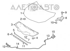 Nissan Kicks 18-24 hood support latch bracket