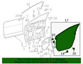 Front right door seal Lexus RX350 RX450h 16-22