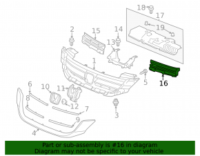 Left inner grille insert for Honda Accord 2013-2015
