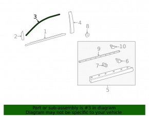 Upper door molding front right Lexus RX350 RX450h 16-22
