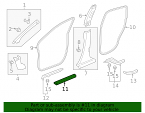 Door sill outer front right Honda CRV 12-16 gray