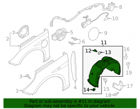 Front right mudguard Hyundai Sonata 18-19 hybrid
