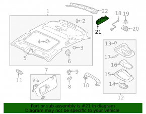 Ceiling light rear Audi A6 C8 19- gray