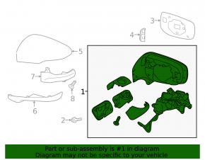 Side mirror left Subaru Forester 19- SK heating