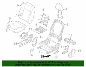 Driver's seat runner plug, front left, Mitsubishi Outlander 22-25