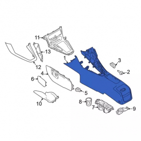 Central console cup holder Ford Focus mk3 15-18 rest, black