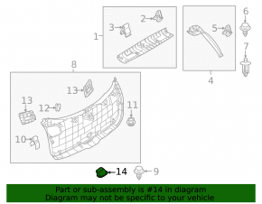 Mazda 6 14-21 black inner trunk lid handle