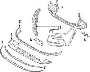 Front bare left bumper Lincoln Corsair 23-25 rest.
