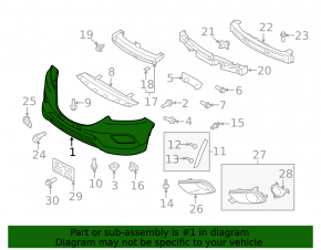 Naked front bumper for Mazda CX-9 2013-2015