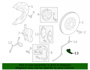 ABS sensor front left VW Golf 15-21