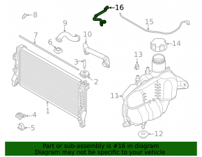 Cooling return pipe tank-head BMW X1 F48 20-22 B46 second