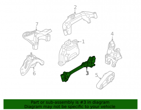Engine bracket right Mini Cooper Countryman R60 10-16 on engine