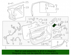 Front right window lift control Cadillac CTS 14-19 black with chrome, auto