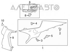 Rear pillar trim left Cadillac CTS 14- beige