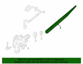Rear wiper arm Nissan Pathfinder 13-20 without plug