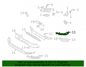 Right front bumper molding for Volvo XC90 20-25, chrome, type 1