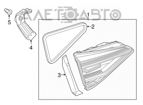 Interior tailgate light, left, VW Passat b8 16-19 USA, LED light