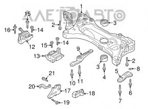 Front subframe for VW Golf 15-21
