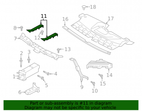 Upper left radiator grille bracket for Infiniti QX50 19-24